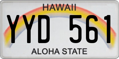 HI license plate YYD561