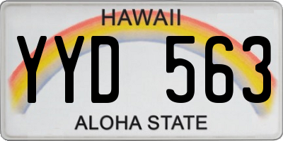 HI license plate YYD563