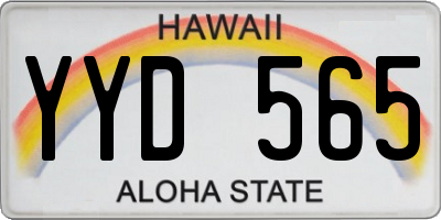 HI license plate YYD565