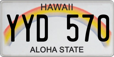 HI license plate YYD570