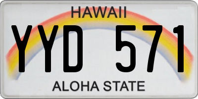 HI license plate YYD571