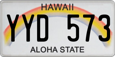 HI license plate YYD573