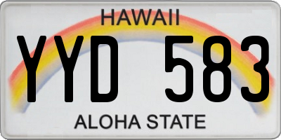 HI license plate YYD583
