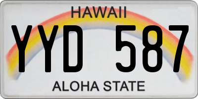 HI license plate YYD587