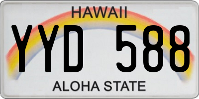 HI license plate YYD588
