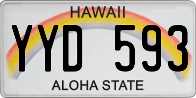 HI license plate YYD593