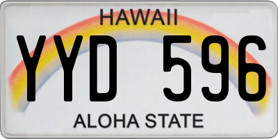 HI license plate YYD596