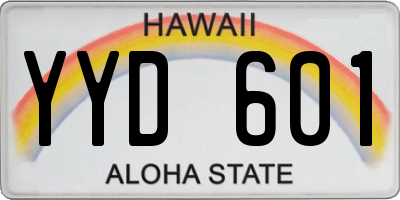 HI license plate YYD601