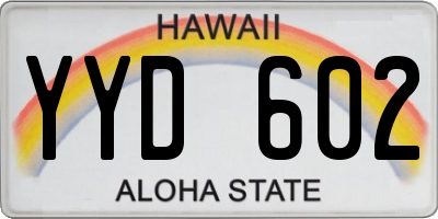 HI license plate YYD602
