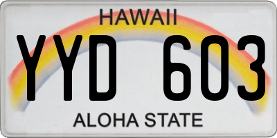 HI license plate YYD603