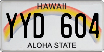 HI license plate YYD604