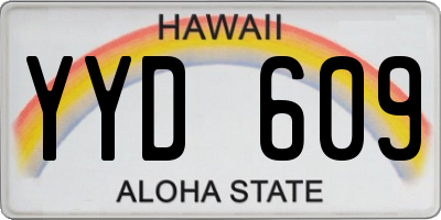 HI license plate YYD609