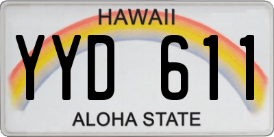 HI license plate YYD611