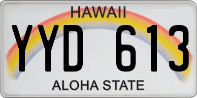 HI license plate YYD613