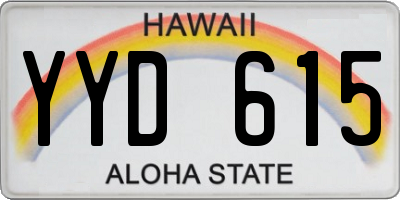 HI license plate YYD615