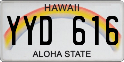 HI license plate YYD616