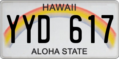 HI license plate YYD617