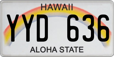 HI license plate YYD636