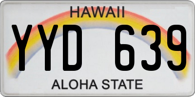 HI license plate YYD639