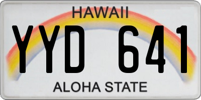 HI license plate YYD641