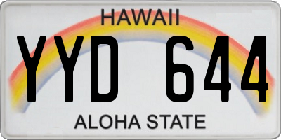 HI license plate YYD644