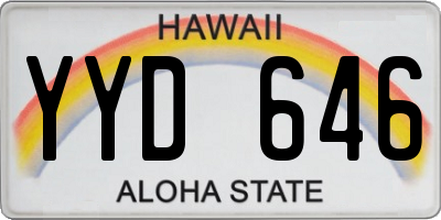 HI license plate YYD646