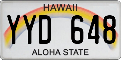 HI license plate YYD648