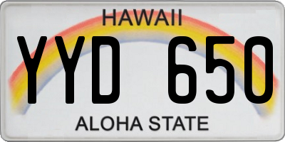 HI license plate YYD650