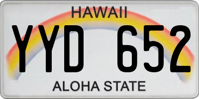 HI license plate YYD652
