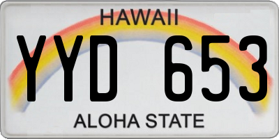 HI license plate YYD653