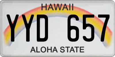 HI license plate YYD657