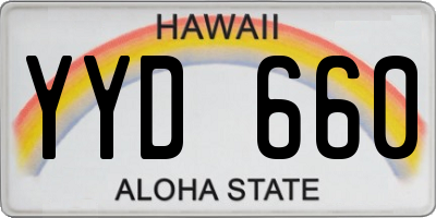 HI license plate YYD660