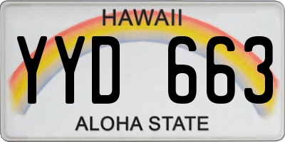 HI license plate YYD663