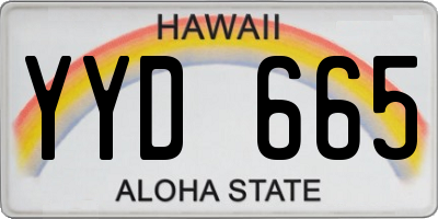 HI license plate YYD665