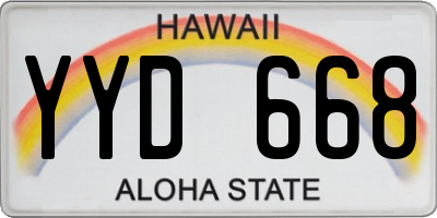 HI license plate YYD668