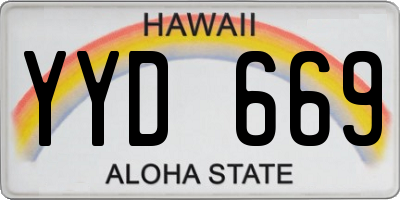 HI license plate YYD669
