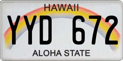 HI license plate YYD672