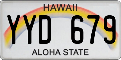 HI license plate YYD679