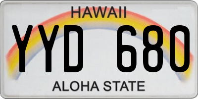 HI license plate YYD680