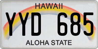 HI license plate YYD685