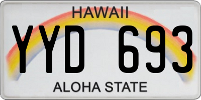 HI license plate YYD693