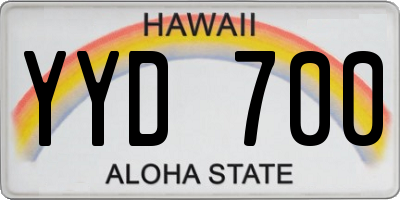 HI license plate YYD700