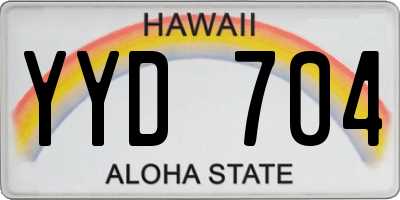 HI license plate YYD704