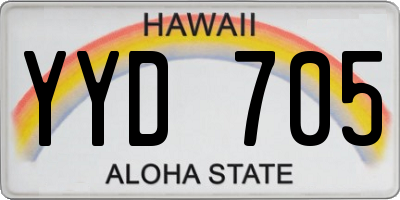 HI license plate YYD705