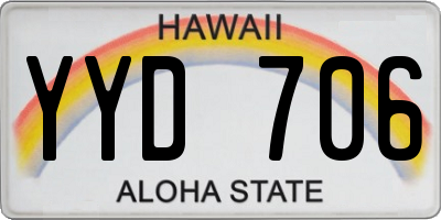HI license plate YYD706
