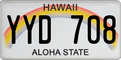 HI license plate YYD708
