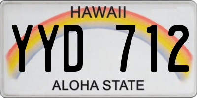 HI license plate YYD712