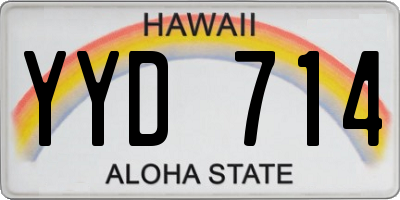 HI license plate YYD714