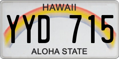HI license plate YYD715