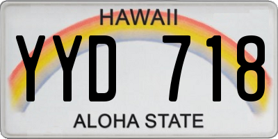 HI license plate YYD718